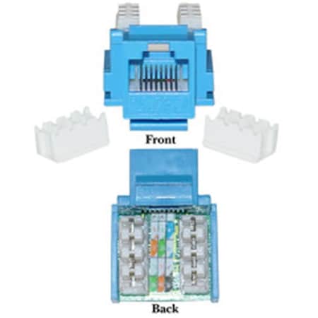 Cable Wholesale Cat5e Keystone Jack Blue RJ45 Female to 110 Punch Down 310-120BL